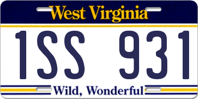 WV license plate 1SS931