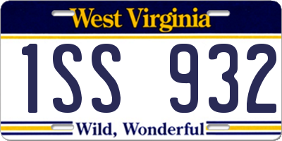 WV license plate 1SS932
