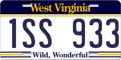 WV license plate 1SS933