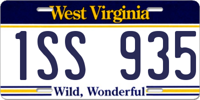 WV license plate 1SS935