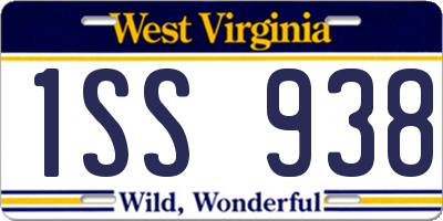 WV license plate 1SS938