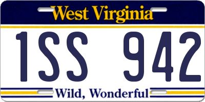 WV license plate 1SS942
