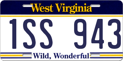WV license plate 1SS943