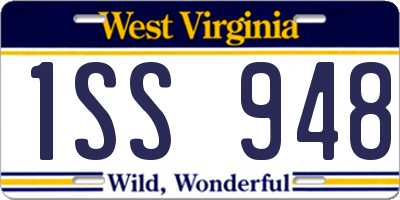 WV license plate 1SS948