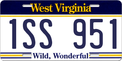 WV license plate 1SS951
