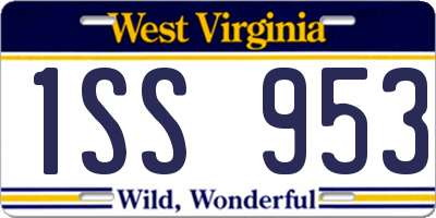 WV license plate 1SS953