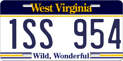 WV license plate 1SS954