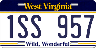 WV license plate 1SS957