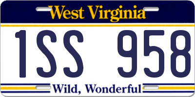WV license plate 1SS958