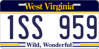 WV license plate 1SS959