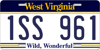 WV license plate 1SS961