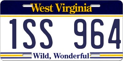 WV license plate 1SS964