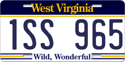 WV license plate 1SS965