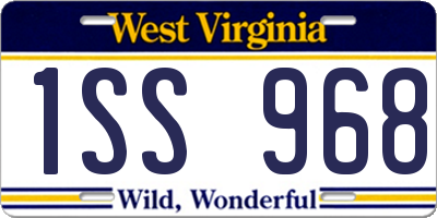 WV license plate 1SS968