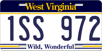 WV license plate 1SS972
