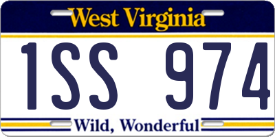 WV license plate 1SS974