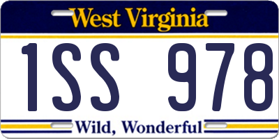 WV license plate 1SS978