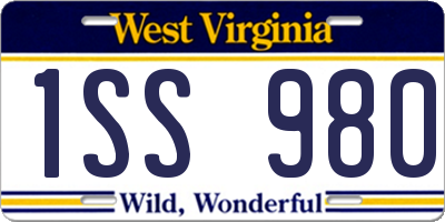 WV license plate 1SS980