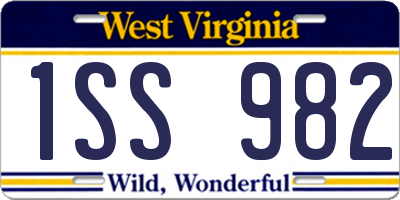 WV license plate 1SS982