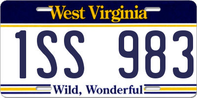 WV license plate 1SS983