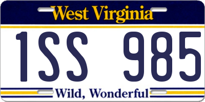 WV license plate 1SS985
