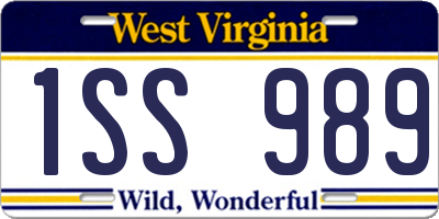 WV license plate 1SS989