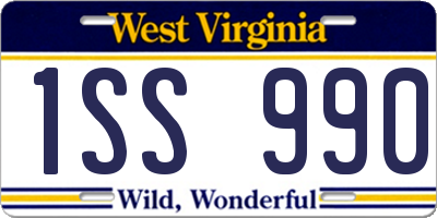 WV license plate 1SS990