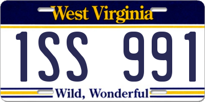 WV license plate 1SS991