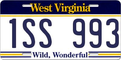 WV license plate 1SS993