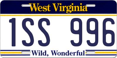 WV license plate 1SS996