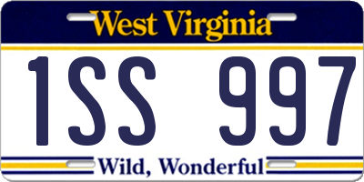 WV license plate 1SS997