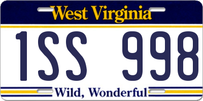 WV license plate 1SS998