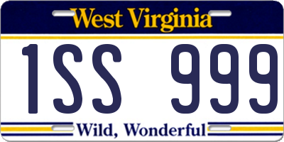 WV license plate 1SS999