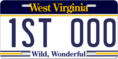 WV license plate 1ST000
