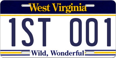 WV license plate 1ST001