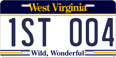 WV license plate 1ST004