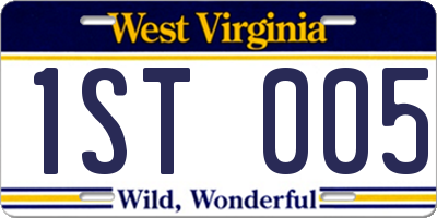 WV license plate 1ST005