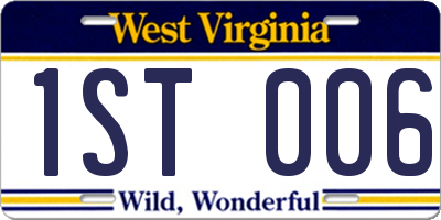 WV license plate 1ST006