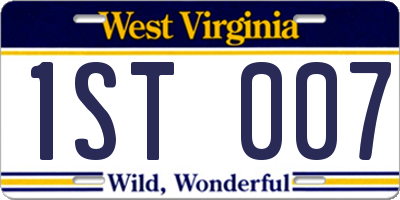 WV license plate 1ST007