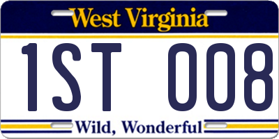 WV license plate 1ST008