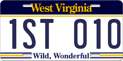 WV license plate 1ST010