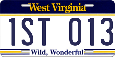 WV license plate 1ST013