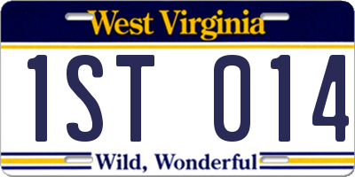 WV license plate 1ST014