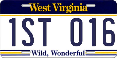WV license plate 1ST016