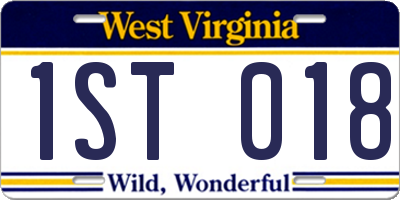 WV license plate 1ST018