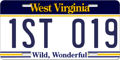 WV license plate 1ST019