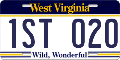 WV license plate 1ST020