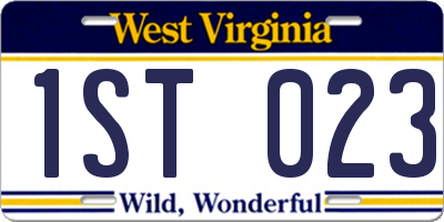 WV license plate 1ST023