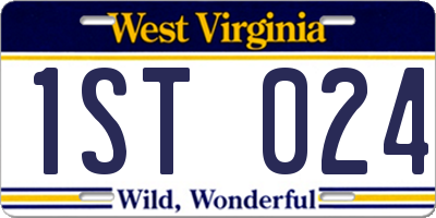 WV license plate 1ST024