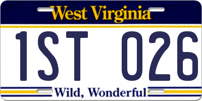 WV license plate 1ST026